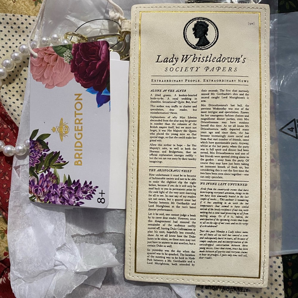 Bridgerton Loungefly Lady Whistledown's Society Papers Wristlet Card Holder